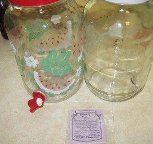 Clean glass jars ready for homemade fromage blanc