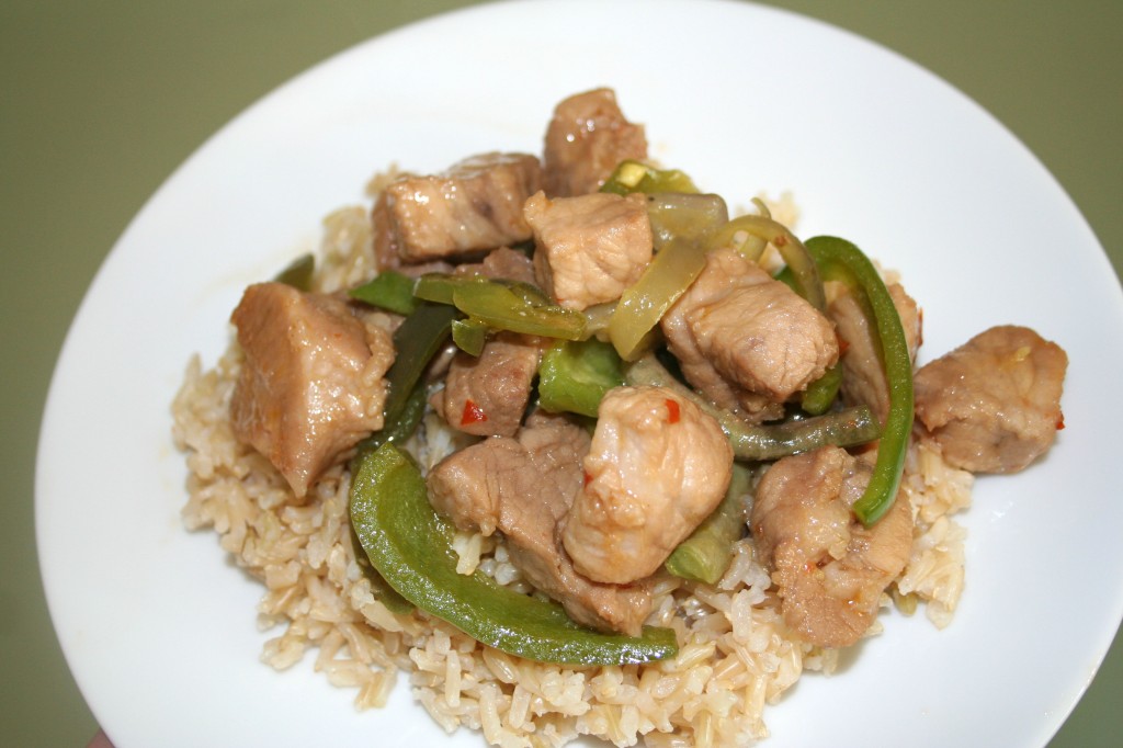 Pork & Peppers Stir Fry with Homemade Teriyaki Sauce